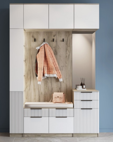 Модульная прихожая ТИФФАНИ-2 с фрезеровкой — Аэлита