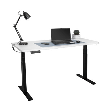 Стол с регулировкой высоты электрический LuxAlto LA-T33-2A3 черный/белый ЛДСП 160*80*2.5 — Аэлита
