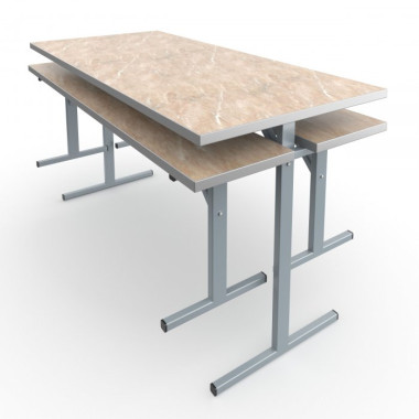 Стол 1200 мм обеденный 4-местный под скамью, столешница пластик 26мм — Аэлита