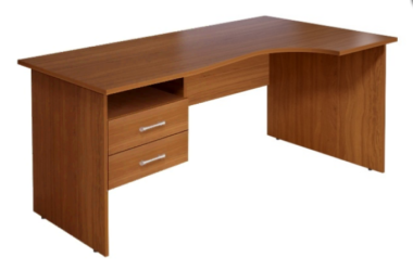 Стол криволинейный КМ77 Монолит 1604х904(704)х756 правый с тумбой (СМ6П+ТМ11) — Аэлита