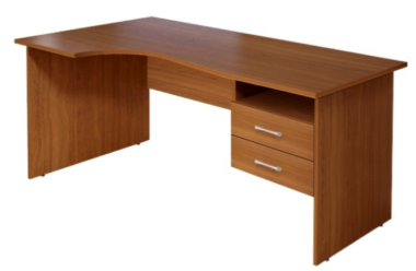 Стол криволинейный КМ78 Монолит 1604х904(704)х756 левый с тумбой (СМ7Л+ТМ11) — Аэлита