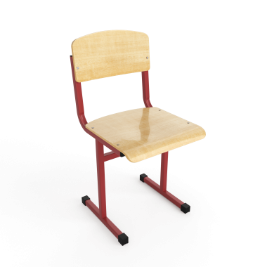 Стул ученический нерегулируемый на красном металлокаркасе — Аэлита