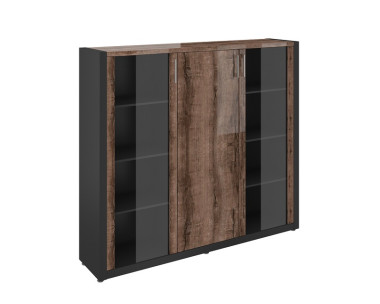 Шкаф со стеклом и гардеробом 1816х400х1620 — Аэлита