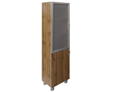 Шкаф узкий со стеклом в алюм. раме 596х418х2100  &mdash; Аэлита