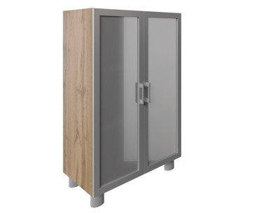 Шкаф средний со стеклом в алюм. раме  860х418х1300  &mdash; Аэлита