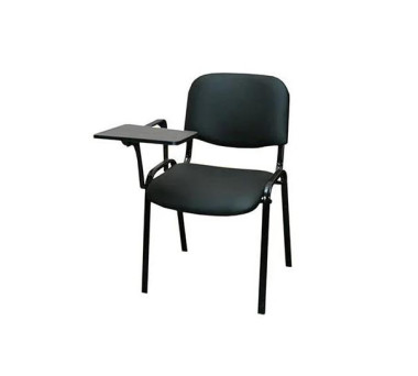 Стул ИЗО с пюпитром, кожзам черный на черном металлокаркасе WIN 16 — Аэлита