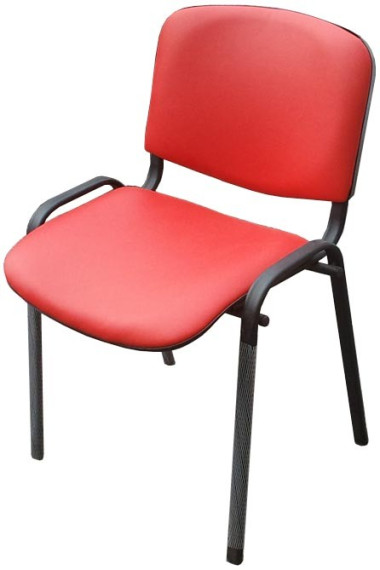 Стул ИЗО черный, кожзам красный V-27  — Аэлита