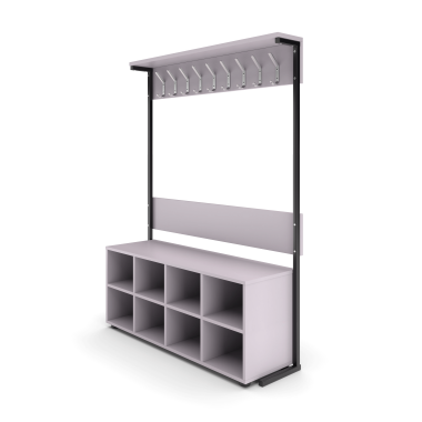 Вешалка напольная односторонняя на 9 крючков с тумбой для обуви — Аэлита