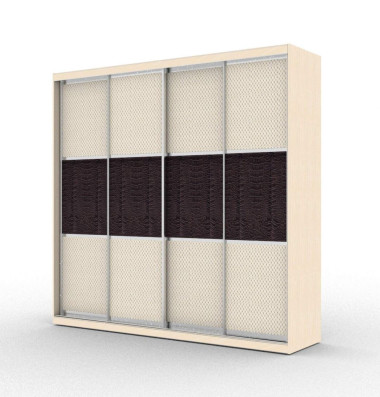 Шкаф-купе четырехдверный с вставками из искусственной кожи (модель 4.4) — Аэлита