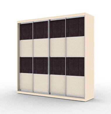 Шкаф-купе четырехдверный с вставками из искусственной кожи, МДФ и пластика (модель 4.5) — Аэлита