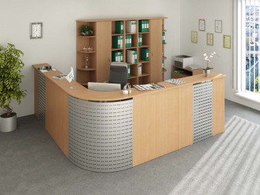 Стойка ресепшн Партнер 2880х2880х1200 Бук &mdash; Аэлита