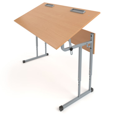 Стол (Парта) ученический 2-местный рег с регул.высоты и угла наклона столешницы 0-30 (75) градусов — Аэлита
