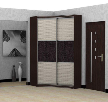 Радиусный шкаф-купе угловой &quot;Престиж&quot; (1550*1100*2350) в прихожую  — Аэлита